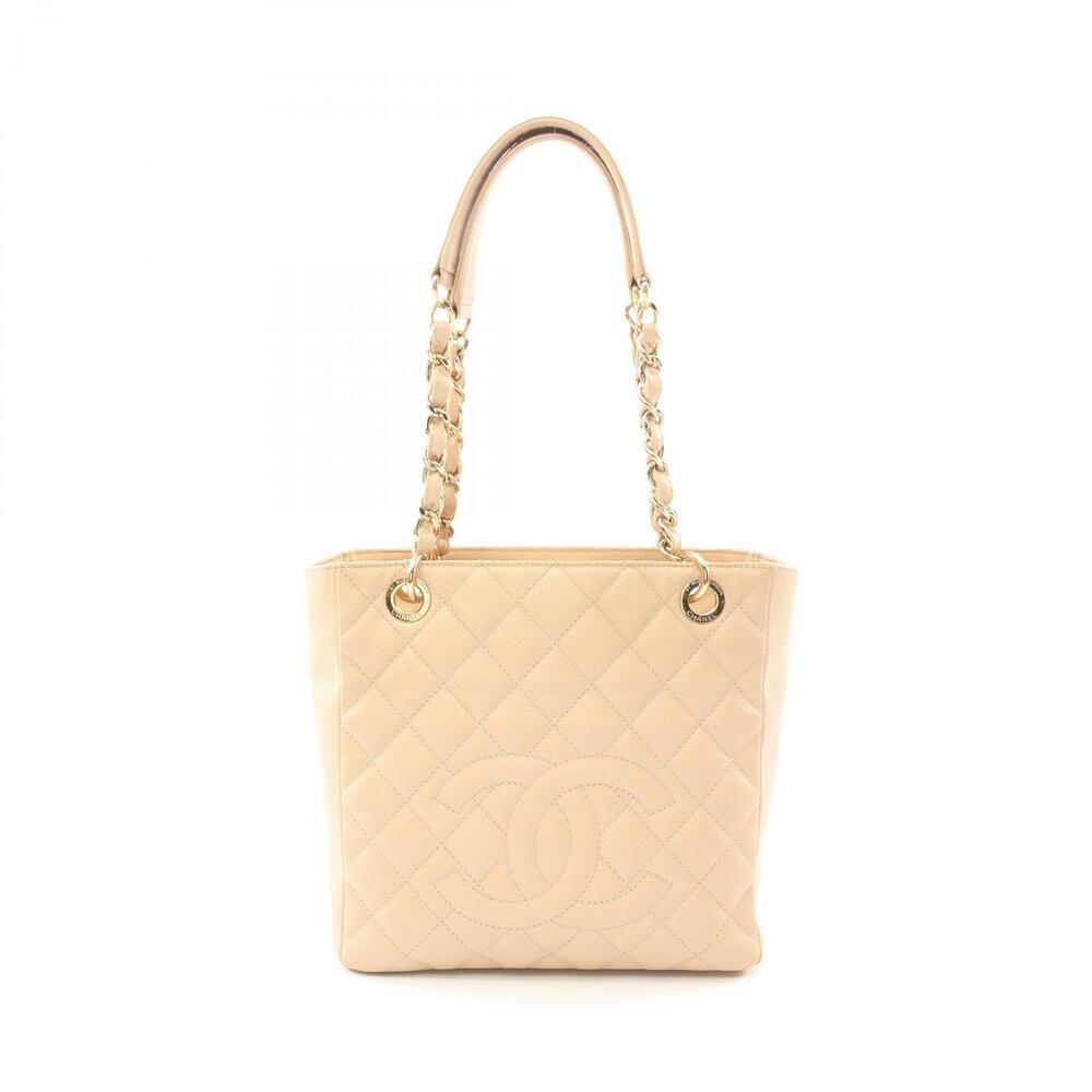 Chanel Matelasse PST Tote Bag Leather Grained Calfskin Beige